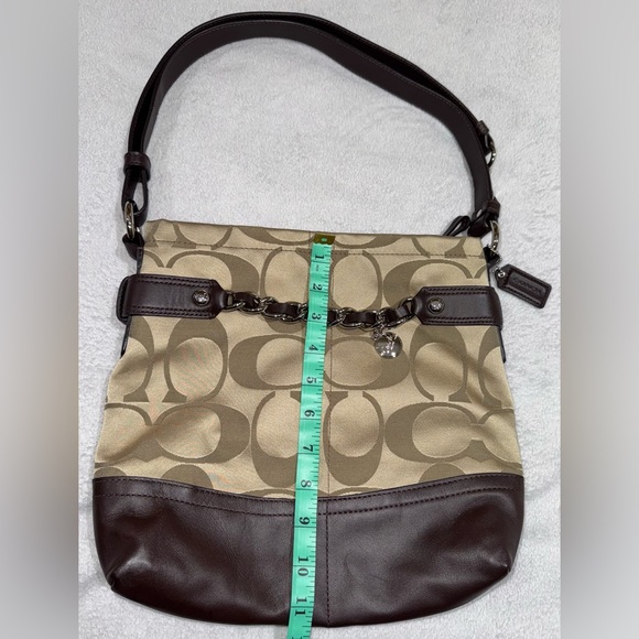Coach Tan and Brown Signature Shoulder Bag - Picture 9 of 11